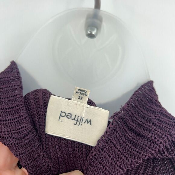 Aritzia Wilfred Bonnard Stretch Knit Cold Shoulder Sweater Noble Plum Size XS - Picture 11 of 13
